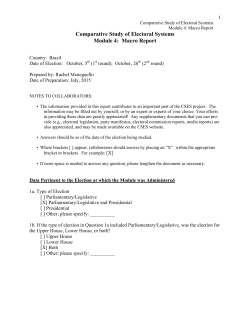 Macro Report - The Comparative Study of Electoral Systems