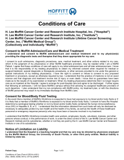 Conditions of Care - Moffitt Cancer Center