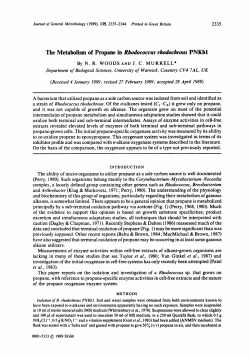 The Metabolism of Propane in Rhodococcus