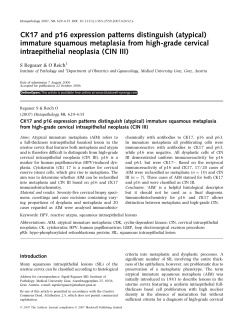 CK17 and p16 expression patterns distinguish