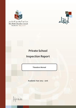 Private School Inspection Report - Lycée Théodore Monod