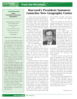 Harvard`s President Summers Launches New Geography Center