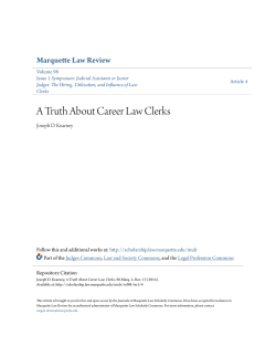 A Truth About Career Law Clerks - Marquette Law Scholarly Commons