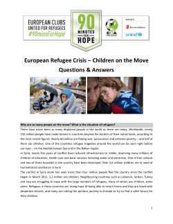 European Refugee Crisis – Children on the Move Questions