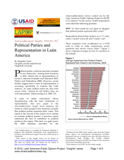 Political Parties and Representation in Latin America