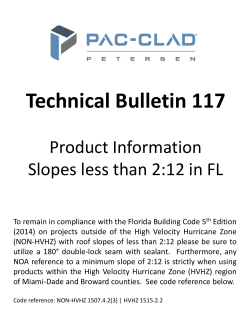 Technical Bulletin 117 slopes less than 2-12 - PAC-CLAD
