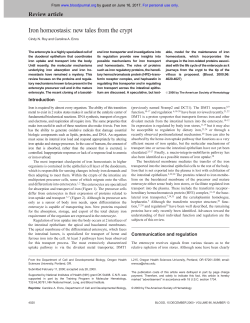 Iron homeostasis: new tales from the crypt