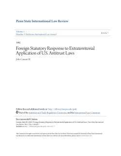Foreign Statutory Response to Extraterritorial Application of U.S.