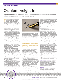 Osmium weighs in - School of Chemical Sciences