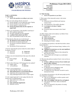 Proficiency Exam 2013-2014