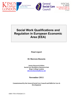 Social Work Qualifications and Regulation in European Economic