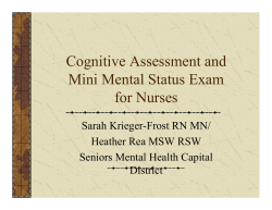 Cognitive Assessment and Mini Mental Status Exam for Nurses