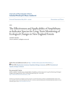 The Effectiveness and Applicability of Amphibians as Indicator