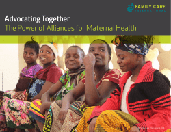 Advocating Together The Power of Alliances for Maternal Health