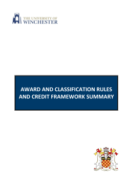 Award and Classification Rules and Credit Framework Summary