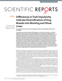 Differences in Trait Impulsivity Indicate Diversification of Dog Breeds