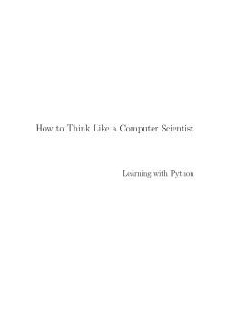How to Think Like a Computer Scientist