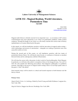 LITR 332 -Magical Realism, World Literature