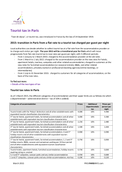 Tourist tax in Paris