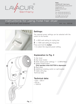 operating and installation instructions