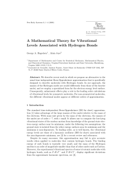 A Mathematical Theory for Vibrational Levels