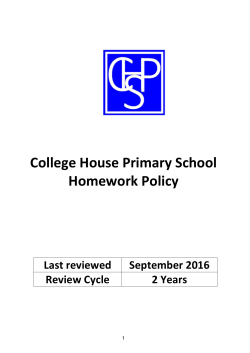 College House Primary School Homework Policy