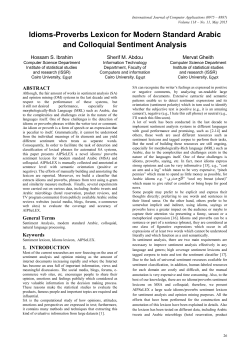 Idioms-Proverbs Lexicon for Modern Standard