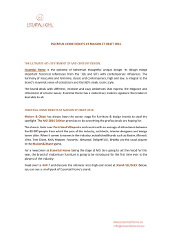 Maison et Objet Paris 2016 Press Release