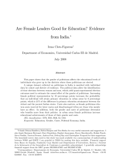Are Female Leaders Good for Education? Evidence