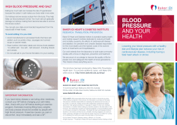 BLOOD PRESSURE AND YOUR HEALTH