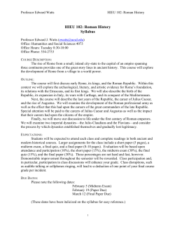 HIEU 102: Roman History Syllabus