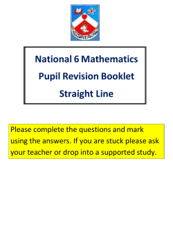 National 6 Mathematics Pupil Revision Booklet Straight Line