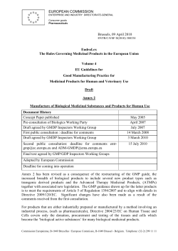 Public consultation on Annex 2 of the GMP laying down the
