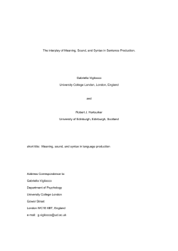 Is Sentence production a Modular Process