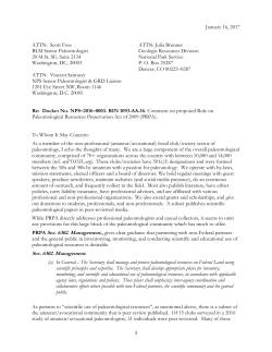 January 16, 2017 ATTN: Scott Foss BLM Senior Paleontologist 20 M