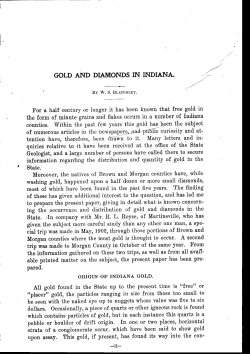 GOLD AND DIAMONDS IN INDIANA.