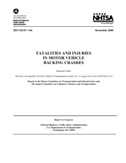 Fatalities and Injuries in Motor Vehicle Backing Crashes