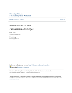 Persuasion Monologue - Scholarship at UWindsor