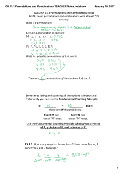 CH 11.1 Permutations and Combinations TEACHER Notes.notebook