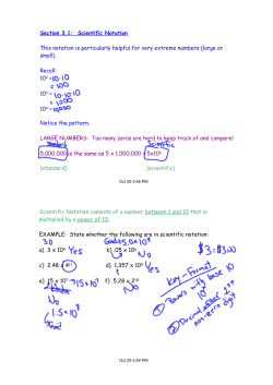 Section 3.1: Scientific Notation This notation is particularly helpful for