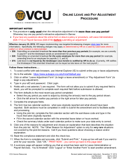 Online leave and pay adjustment procedure
