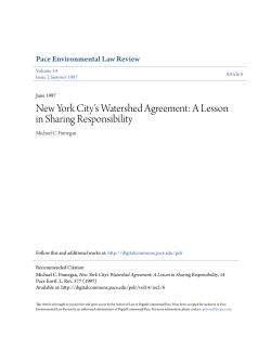 New York City`s Watershed Agreement: A Lesson in Sharing