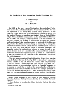 An Analysis of the Australian Trade Practices Act
