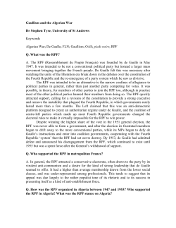 10.2. Gaullism and the Algerian War. Dr Stephen Tyre, University of