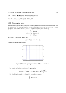 6.4 Dirac delta and impulse response