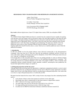 HIGH RESOLUTION COLOR IMAGERY FOR ORTHOMAPS