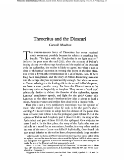 Theocritus and the Dioscuri - Greek, Roman, and Byzantine Studies