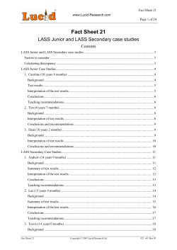 Fact Sheet 21 - Lucid Research Ltd
