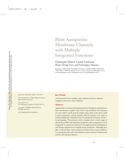 Research paper: Plant Aquaporins: Membrane Channels with