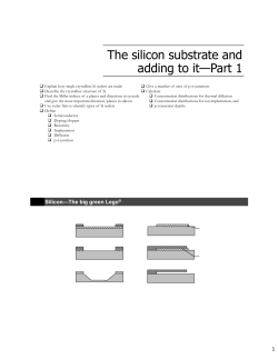 The silicon substrate and adding to it&mdash;Part 1 - Rose